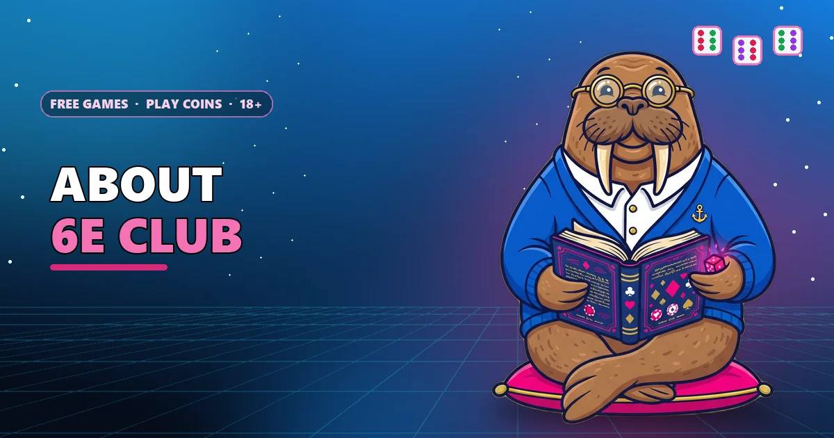 Walrus with glasses holding an open book for the About 6E Club page