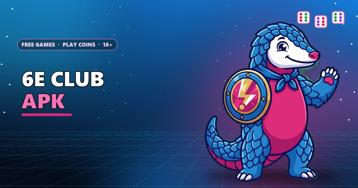 Pangolin holding a warning shield for the 6E Club APK guide